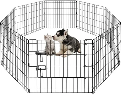 $65.99 • Buy PEEKABOO Dog Pen Pet Playpen Dog Fence Indoor Foldable Metal Wire Exercise Puppy