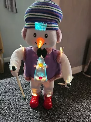 £25.99 • Buy Vintage Fibre Optic Christmas/colour Changing ,Walking Snowman./58cm  Working
