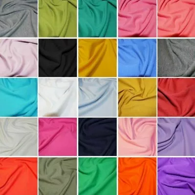 Plain Coloured Cotton Jersey Fabric Stretch Knit Dress Material 58  Wide Baby • £9.97