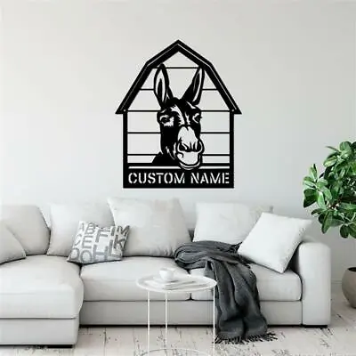 Custom Donkeys Metal Wall Art Personalized Donkey Name Sign Decoration • $93.32