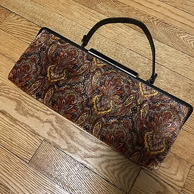 Vintage La France Paisley Hippie Boho Chic Velvet Clutch Purse With Clasp Close • $45