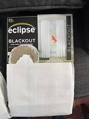 NEW ONE Eclipse Blackout Rod Pocket Panel Curtain Drape 42 X84  Braxton WHITE • $8