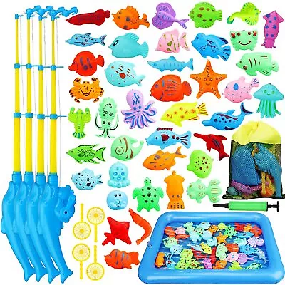 4-Player Magnetic Fishing Game For Kids 3-5 Kids Fishing Pole Toddler Fishi... • $30.86