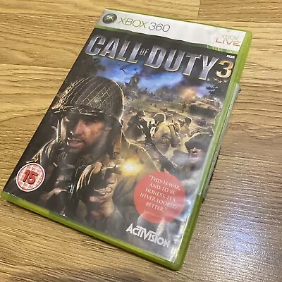 Call Of Duty 3 Xbox 360 Combat Game Plus Unused 48hours Xbox Live Expired Code • £8.99