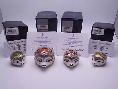 £199.99 • Buy Royal Crown Derby Ltd Ed Goviers Hedgehog Family 1118/1500 Matching Set Of 4