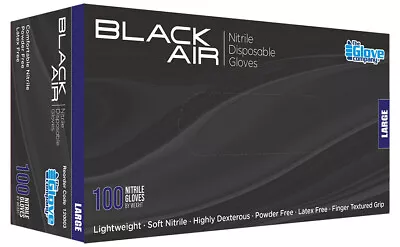 TGC Black Air Disposable Nitrile Gloves - 100pk - Large - 120003 • $29.95