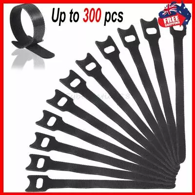 100-300pcs Reusable Cable Tie Nylon Hook Loop Strap Cord Ties PC TV Organiser • $13.96