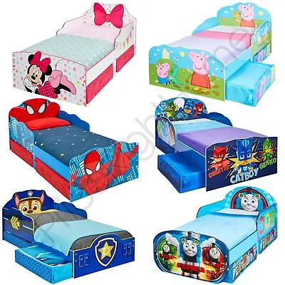 Toddler Beds With Storage Drawer Kids Characters + Mattress Option Available • £259.99