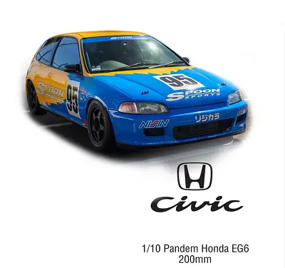 1:10 RC Clear Lexan Body Shell Pandem Honda Civic With Spoon Decals 200mm • $50.51