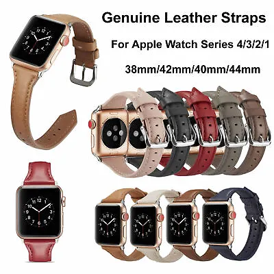 $20.56 • Buy New Genuine Leather Protective Watch Band For Apple Watch 7 6 5 4 3 2 1 38-45mm
