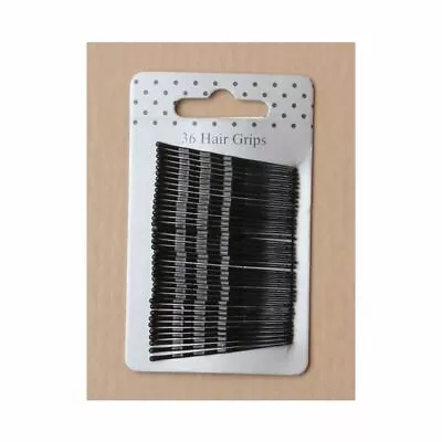 36 Kirby Hair Grips Clips Bobby Waved Pins Slides Black/Blonde/Brown • £1.79