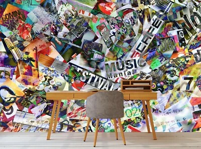 £100.74 • Buy Graffiti Wallpaper Collage Photo Wall Mural Kids Teenager's Boy's Room Art Decor