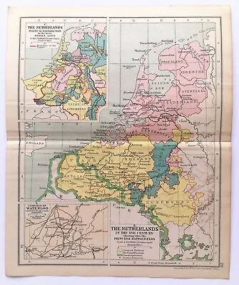 NETHERLANDS 17th CENTURY - 1917 SMALL ANTIQUE FOLDING MAP - App 8   X 10  • £2.99