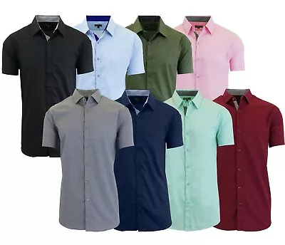 Men's Style Short Sleeve Dress Shirts TAGLESS ( Size S-2XL ) *NEW* FREE SHIPPING • $12.99