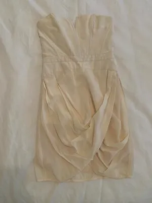 Zimmermann Ivory Strapless Silk Dress W/ Ribbon Tied Back Detail - Size 1 • $40