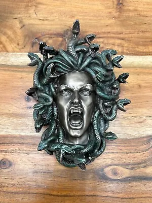 Medusa Wall Hanging Statue - Exquisite Metal Sculpture For Unique Home Decor • $62