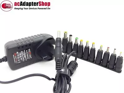 9V 3a Power Supply Adapter Cable With Multi Connector Universal Plug Tips NEW • £13.99