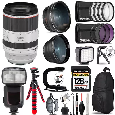 Canon RF 70-200mm IS USM Lens + Pro Flash + LED Light + Tripod - 128GB Kit • $2418.99