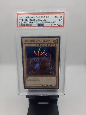 PSA 5 Tri-horned Dragon Lcyw-en157 1st Edition Yugioh Tcg Legendary Collection • £1