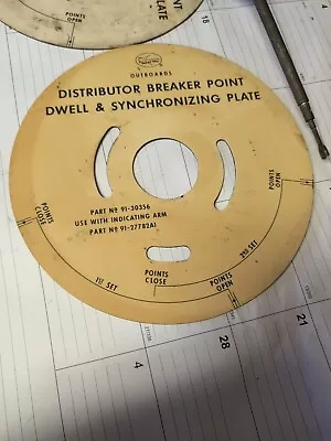 Mercury Outboard Distributor Breaker Point Dwell In Synchronizing Plates Vintage • $240
