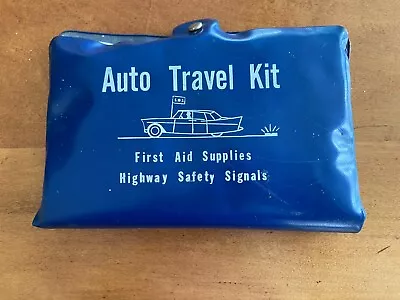 Vintage Auto Travel Kit First Aid Emergency Highway Safety Signals Unused!  • $5