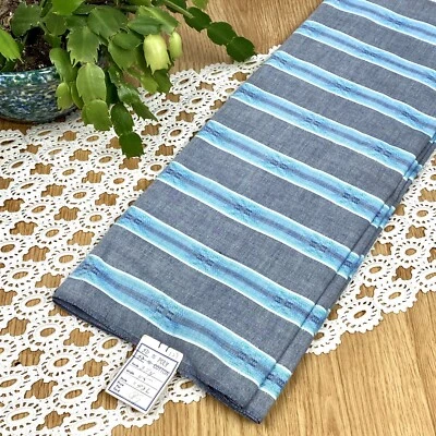 $70 • Buy Vintage Fabric Chambray Gray Blue Southwestern Motif 1940s 1950s Yardage 3 Yards