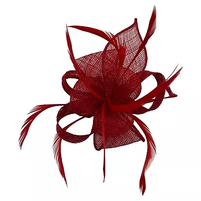 Small Flower Feather Hair Hat Fascinator Brooch Clip Royal Ascot Prom Wedding • £8.99