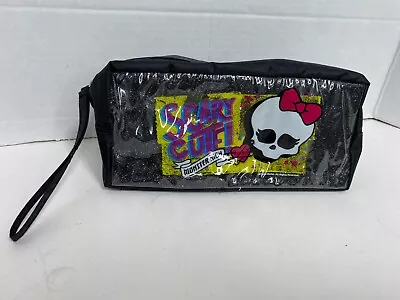 Monster High  Scary Cute  Makeup Bag Wristlet Black Sparkly With Zipper • $12.95