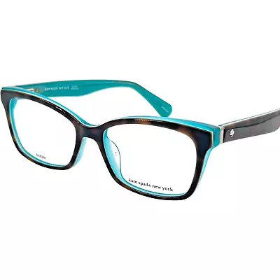 Kate Spade Jeri Women's Plastic Eyeglass Frame 0KL3 Havana Matte Z Aqua 50-16 • $141.58