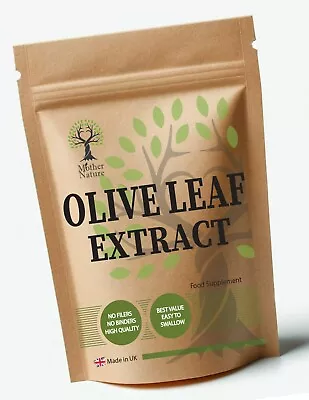 Olive Leaf Capsules 430mg Natural Leaf Extract Vegan Supplements 30% Oleuropein • £28.98