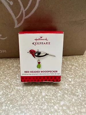 Hallmark Ornament Beauty Of Birds Miniature Red-Headed Woodpecker 2013 *SAVE • $23.49