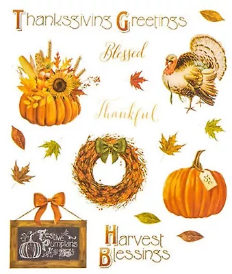 $3.25 • Buy 2 Sheets Thanksgiving Fall Stickers Papercraft Planner Supply Harvest Turkey 