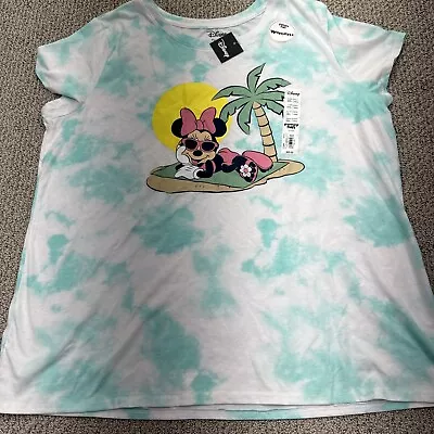 Disney Minnie Mouse On The Beach Tie Dye Tshirt Women's 2xl • $18.88