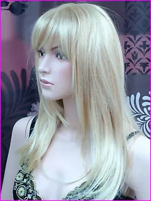 Ladies Long Blonde Full Wig Hair Fringe Style Brown Black Fashion Wigs Wig Brush • £17.99