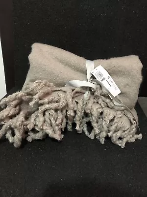 M&S The Cosy Edit Brushed Faux Mohair Throw In Taupe • £27.99