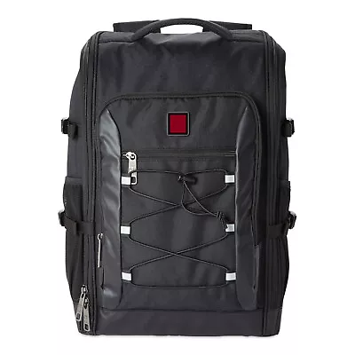 Swiss Tech Adult Unisex Zip Around Black Backpack Brand New 12”W X 16”H X 1.5”D • $21.99