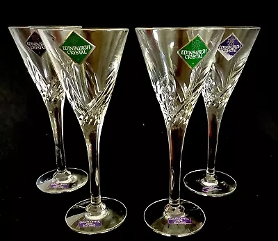 4 X New Edinburgh Crystal Wine Glasses In The Pattern “Rhapsody” • £35