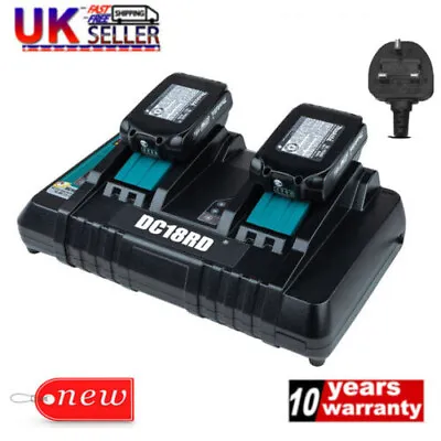 For Makita DC18RD 18v Li-Ion Twin Double Port Rapid Battery Charger 240V • £21.89