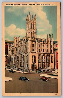 Postcard The Mizpah Hotel And First Baptist Church Syracuse New York E9 • $2.84