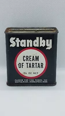 Standby Cream Of Tartar 2 1/2 Ounces Spice Tin Vintage Advertising Seattle WA • $27.50