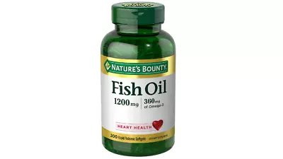 $15.60 • Buy Nature's Bounty Fish Oil Omega-3 Heart Health 1200mg 200 Rapid Release Softgels