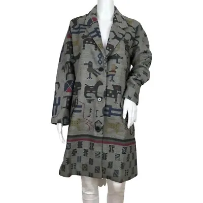 $265 • Buy Desigual Women’s Trench Coat Zhu Artsy Animal Opal Gray Color Sz 44 DM18