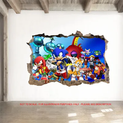  Sonic Broken Wall Vinyl Art Sticker Movie Game Transfer Decal Mural • £4.99