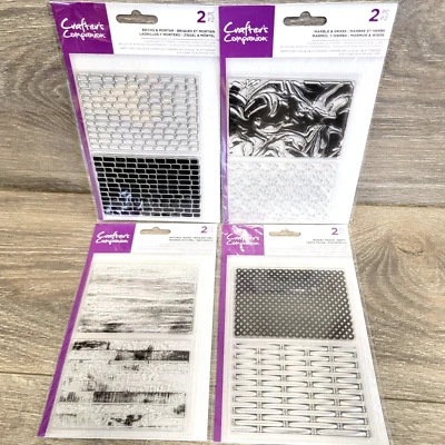 $4.39 • Buy Set Of 8 Acrylic Stamps Natural Wood Bricks Mortar Marble Glass Basket 4.1 X5.8 