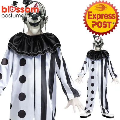 CK1065 Boys Killer Circus Clown Costume Halloween Horror Scary Jester + Mask • $48.41