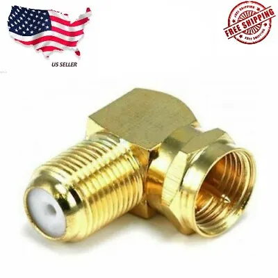 90 Degree Right Angle Gold Plated F RG6 RG59 Coaxial Coax Connector Adapter • $2.99