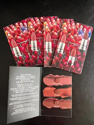 Lot 5x MAC Lipstick Sample Cards Set Velvet TeddyMocha Hug Me Pill Sample Size • $9.99