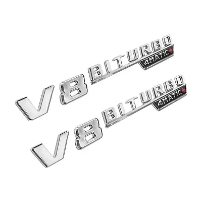 V8 BiTurbo 4Matic+ Emblem Side Fender 3D Chrome Badge For AMG CL63 E63 CLS SLK • $14.99