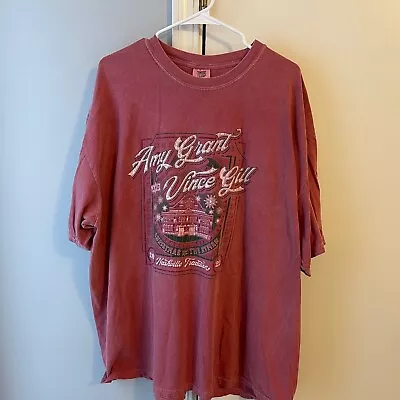 Amy Grant Vince Gill Christmas Comfort Colors Short Sleeve T-Shirt Red 3XL • $14.97