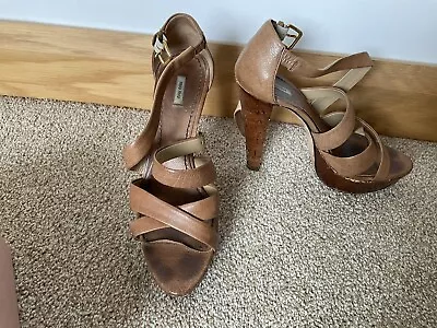 Miu Miu Aronos Grove High Heel Size 5 Taupe/Tan Shoes • £20